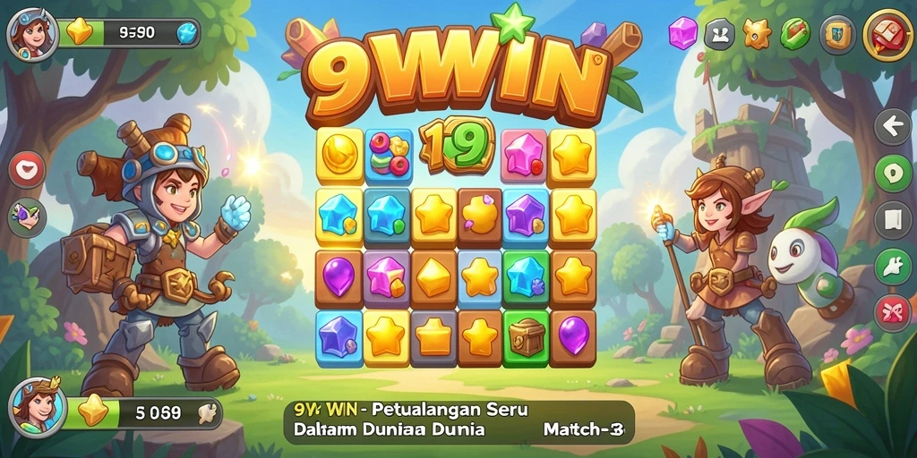 Tampilan menawan dari permainan Match-3 pada 9WIN.