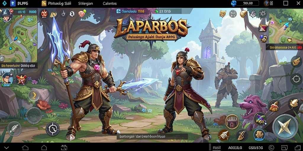 Screenshot LAPARBOS menampilkan pertempuran epik dengan grafis memukau.