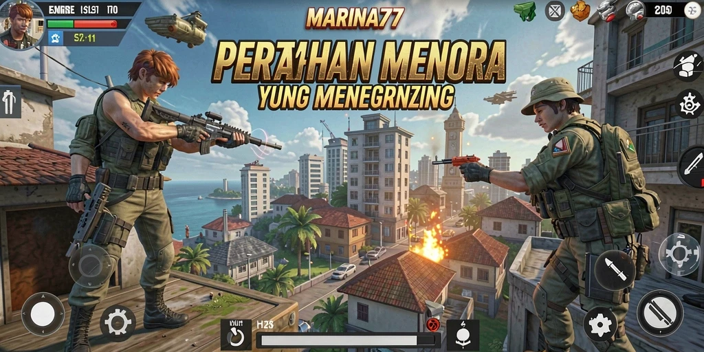 Gameplay MARINA77 menampilkan pertahanan menara yang strategis dan mendebarkan.