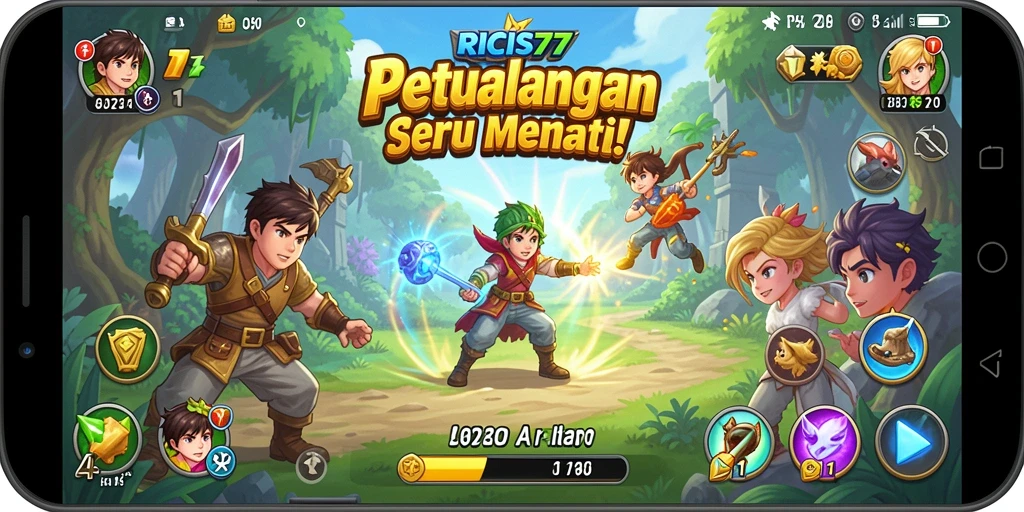 Tampilan gameplay RICIS77 yang penuh aksi dan petualangan seru.
