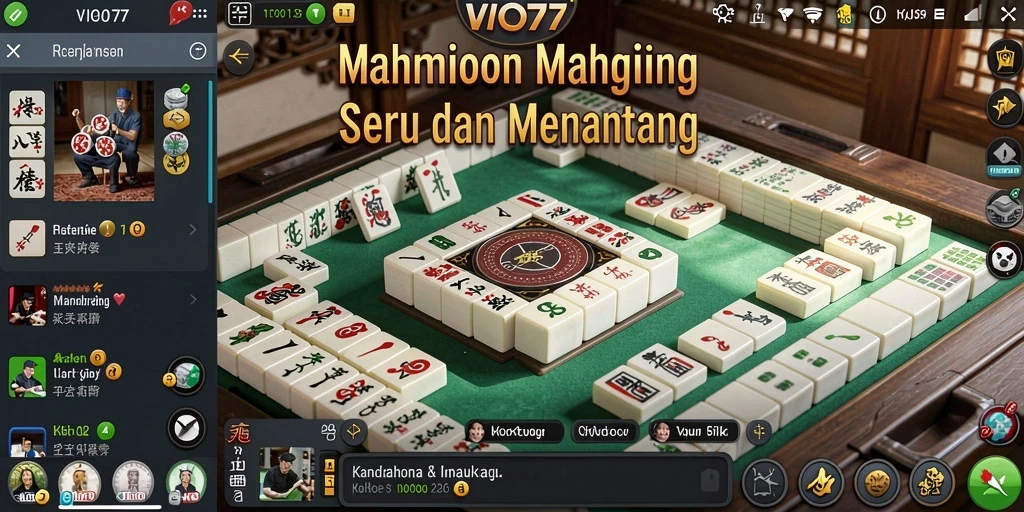 Tampilan gameplay seru dalam VIO77 yang menampilkan Mahjong.